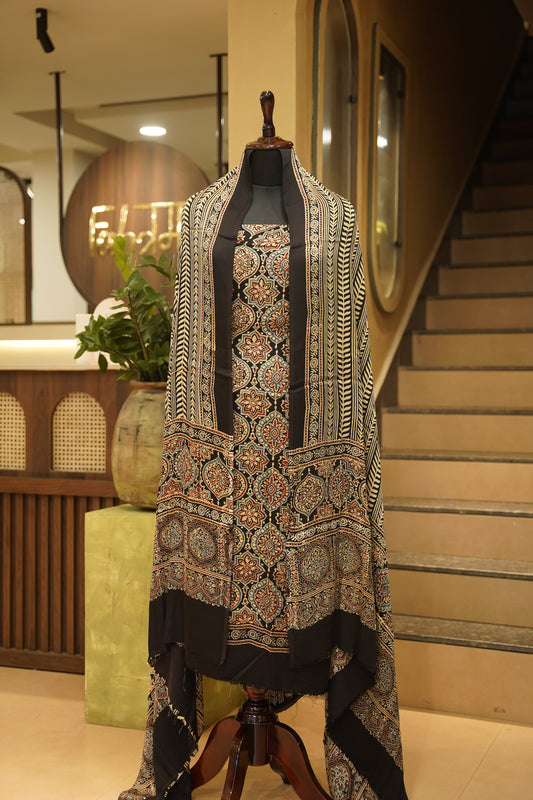 Black Ajrakh Suit