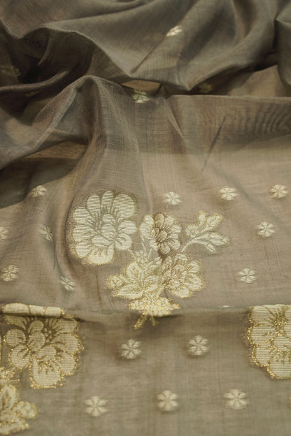 Off White Jamdani Chanderi Suit