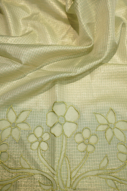 Green Kota Tissue Cutwork Suit