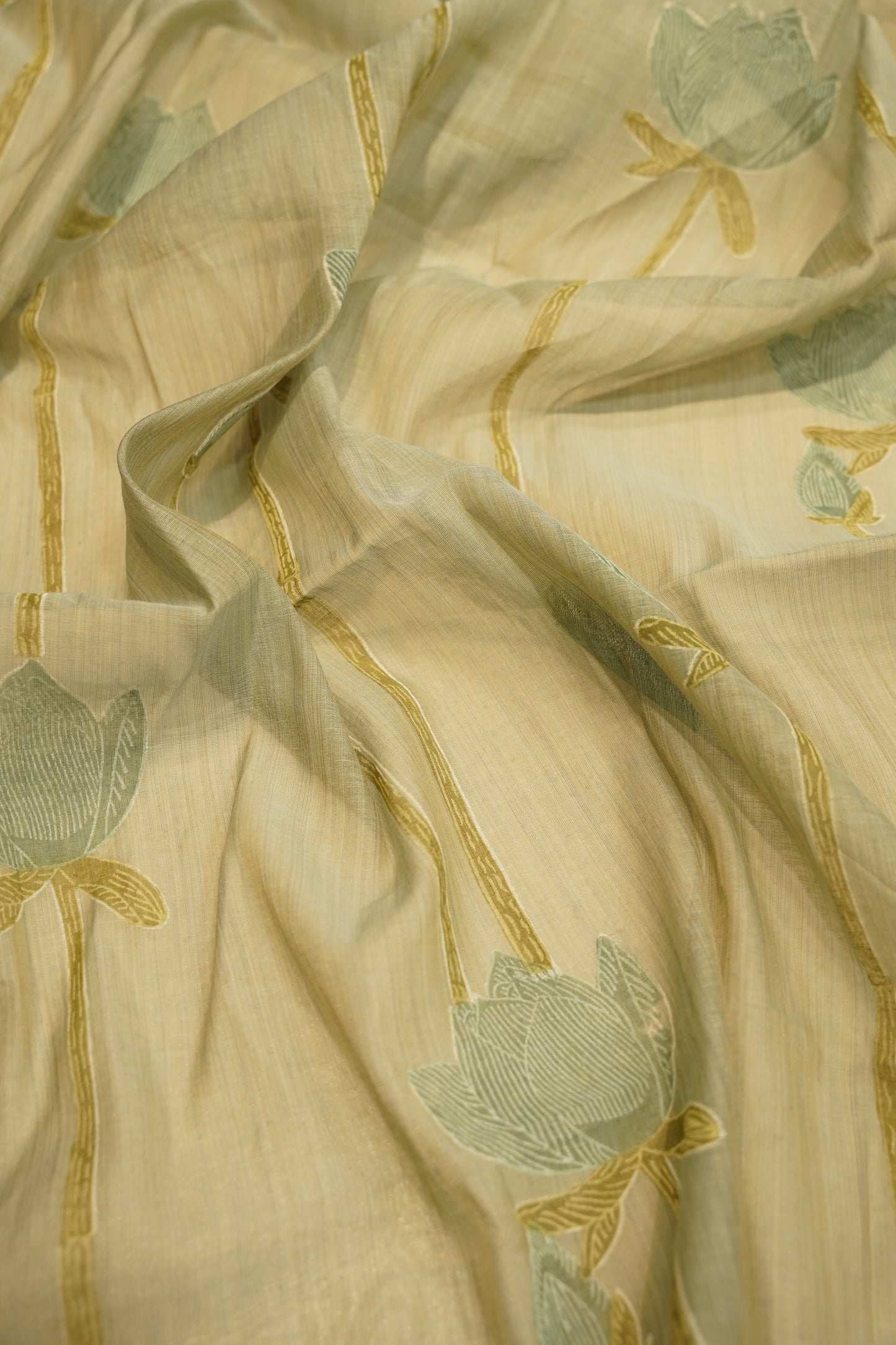 Self Chanderi Suit with Neck Patch