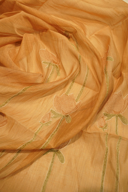 Self Chanderi Suit with Neck Patch