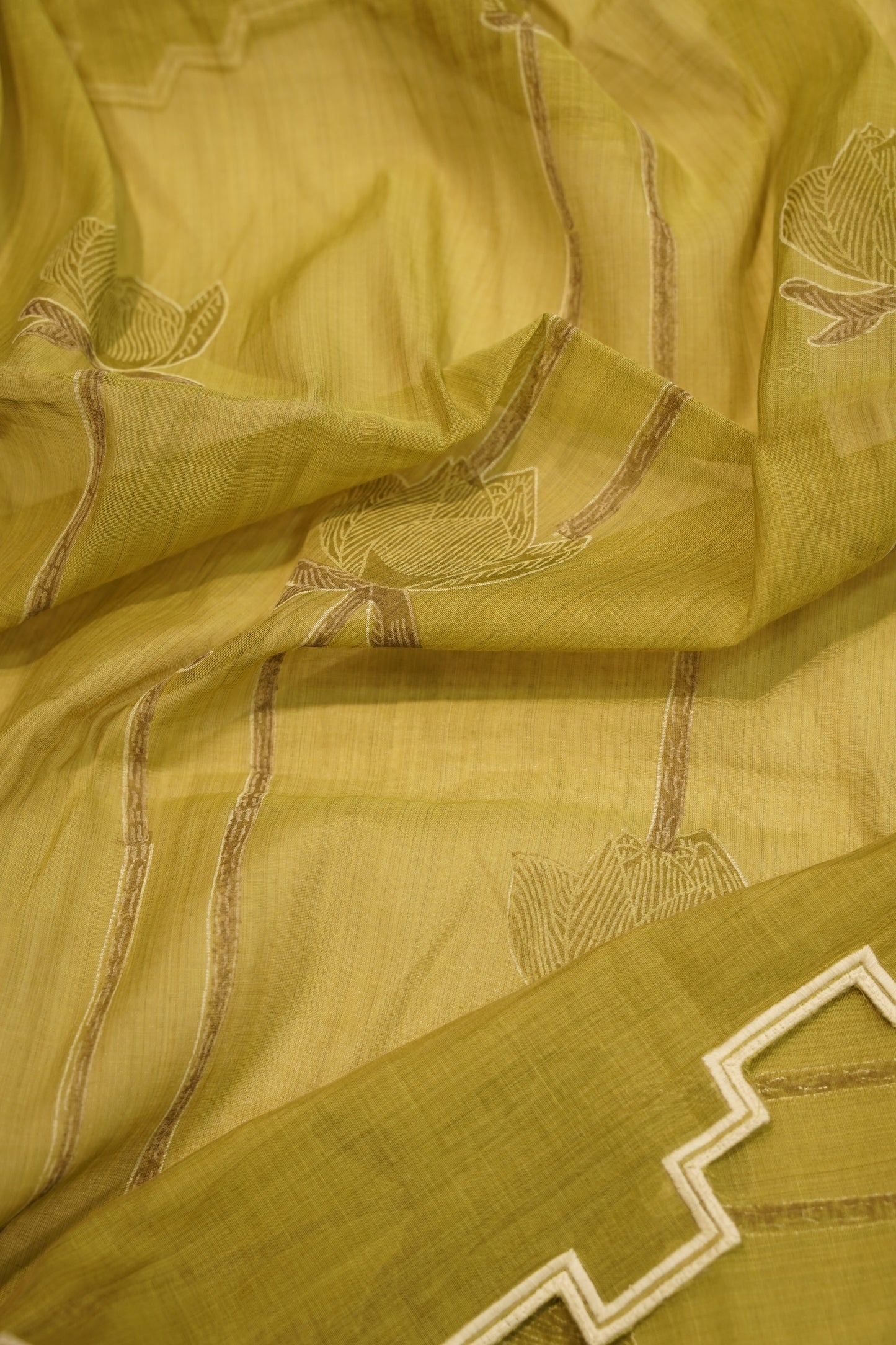 Self Chanderi Suit with Neck Patch
