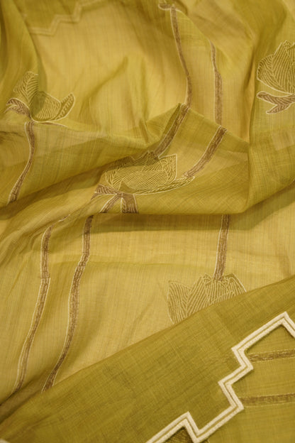 Self Chanderi Suit with Neck Patch