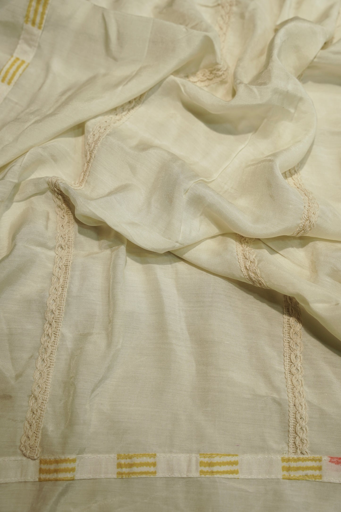 Off White Muslin Suit with Daaman Work