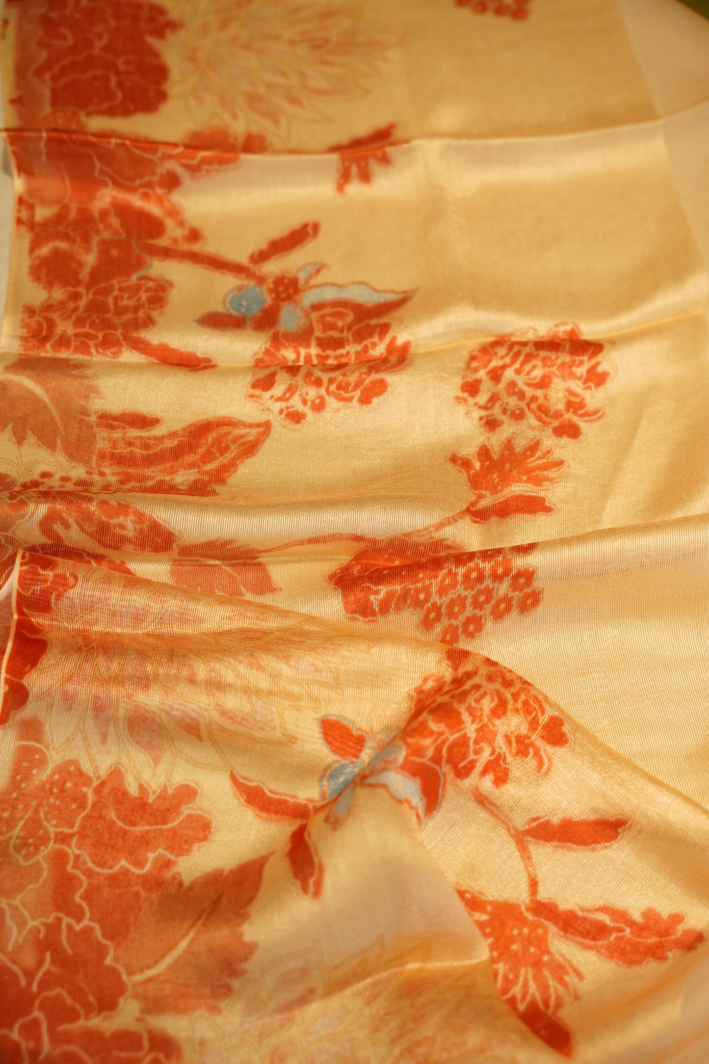 Peach Mul Chanderi Suit with Applique Work