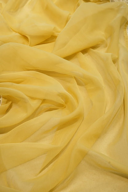 Yellow Printed Muslin Suit with Neck Embroidery
