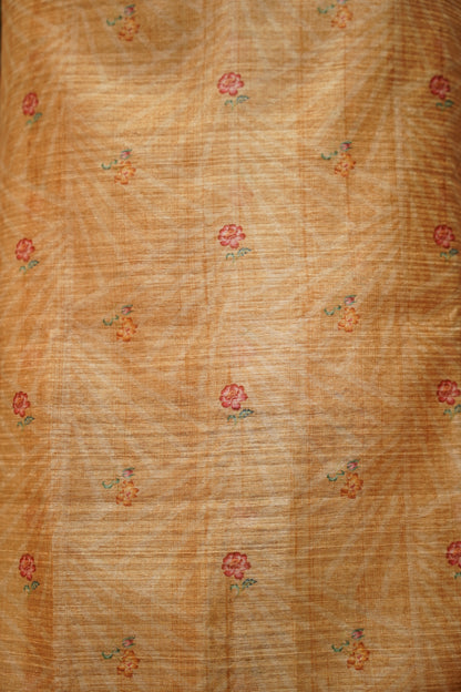 Mustard Art Tussar Suit with Hand Embroidery