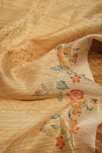 Mustard Art Tussar Suit with Hand Embroidery