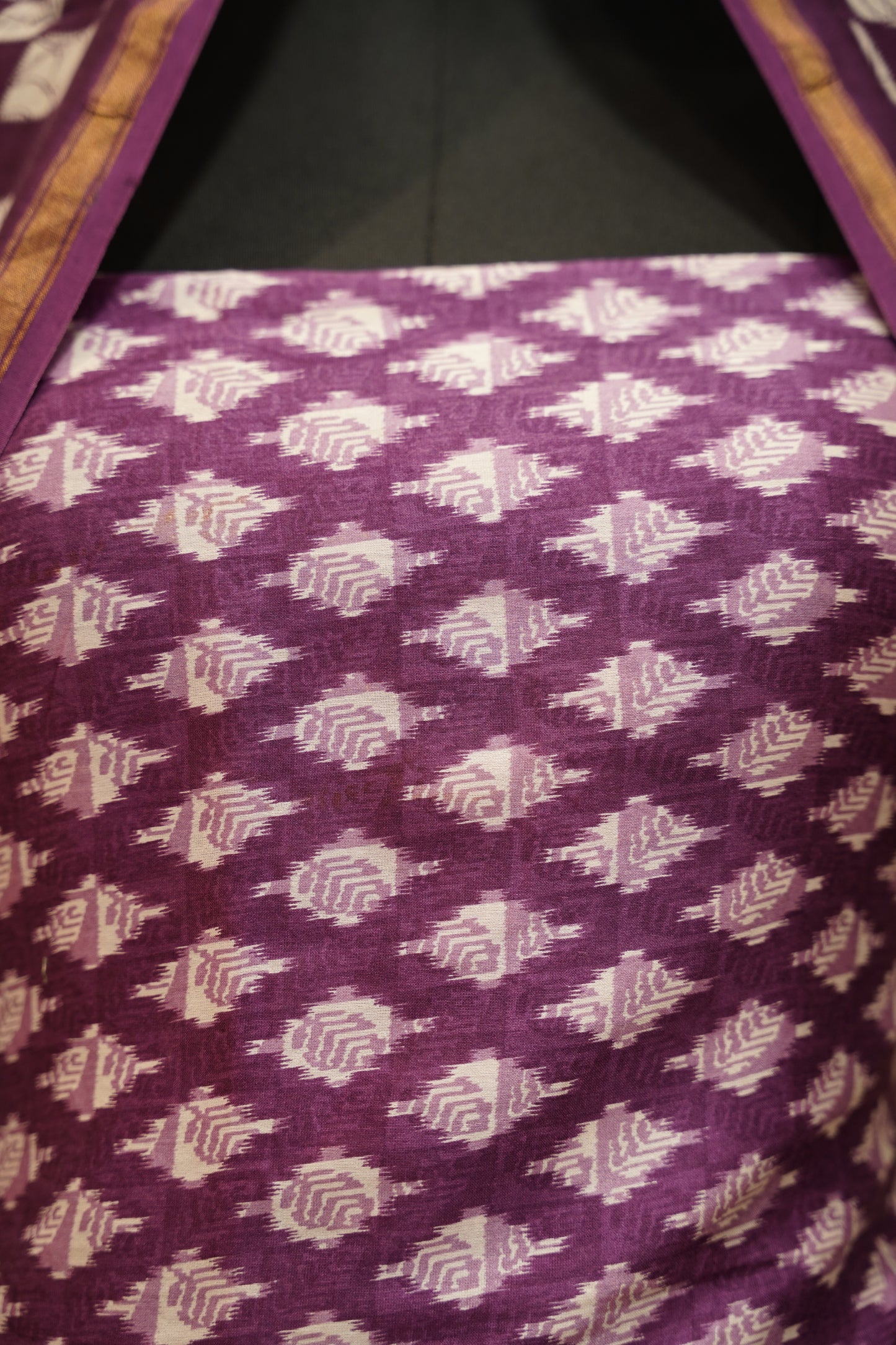Purple Printed Pure Maheshwari Suit