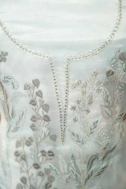 Glass Tissue Suit with Neck Work