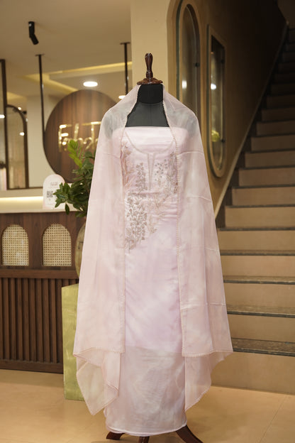 Glass Tissue Suit with Neck Work