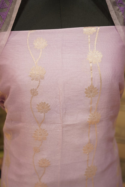 Lavender Banarasi Chanderi Suit