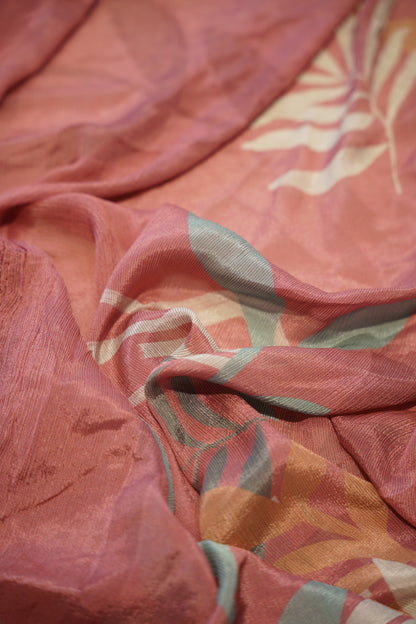 Pink Printed Giza Cotton Suit with Embroidery