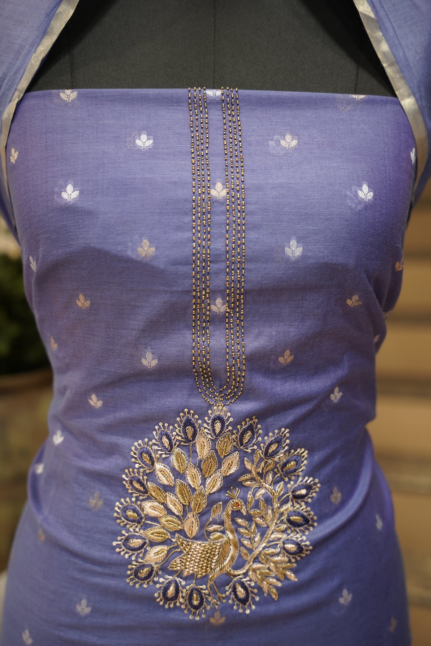 Purple Chanderi Suit with Handwork