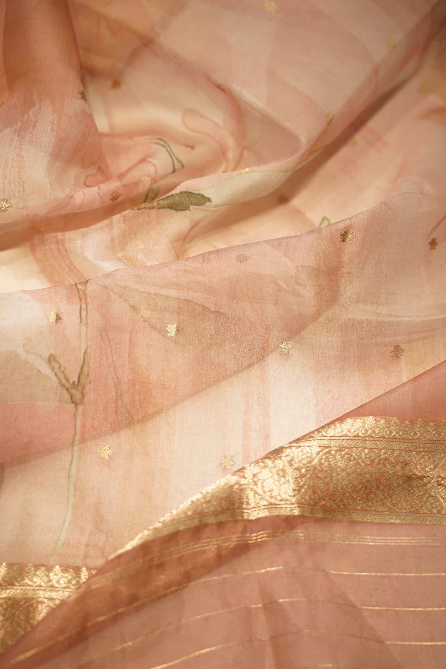 Rust Pure Linen Silk Banarasi Suit