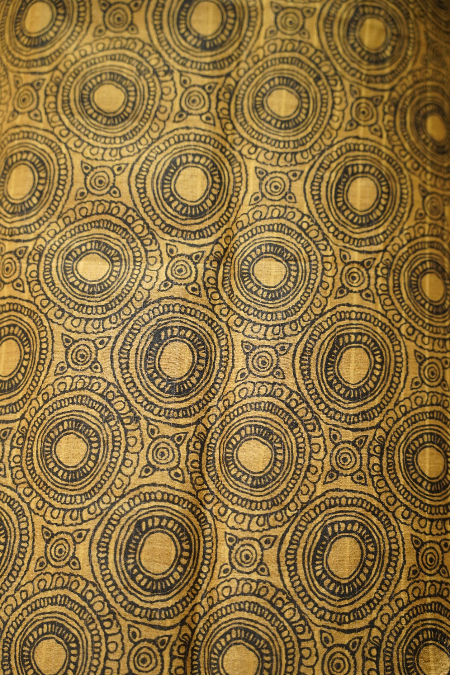 Mustard Pure Muga Silk Printed Suit