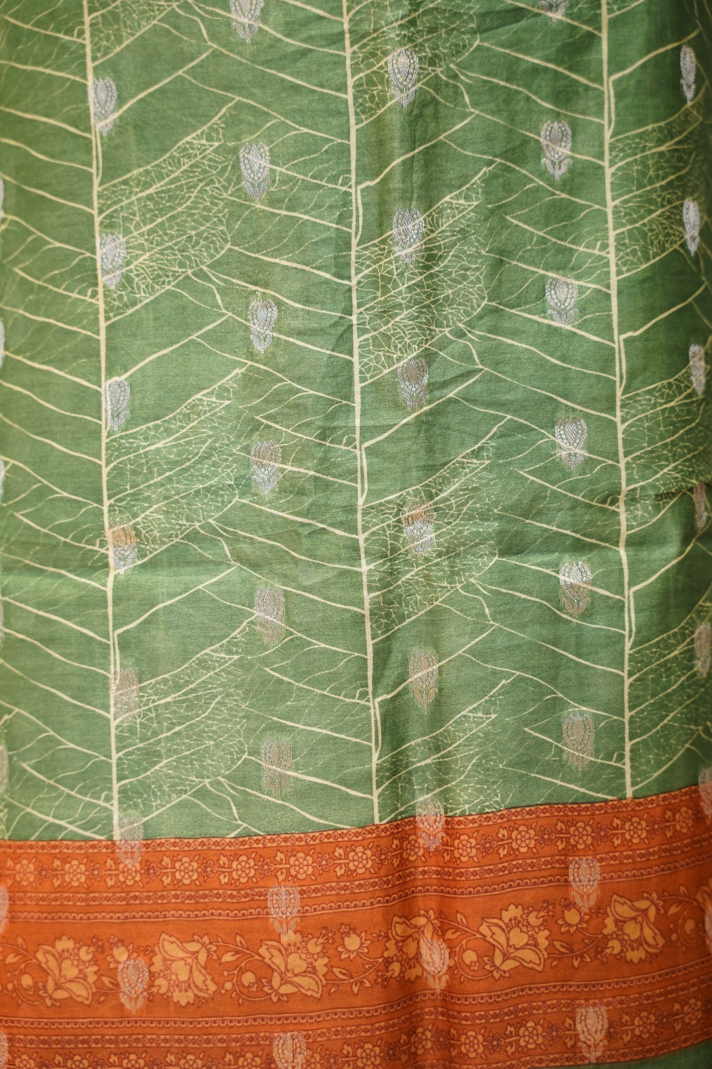 Green Printed Maheshwari Suit with Banarasi Booti