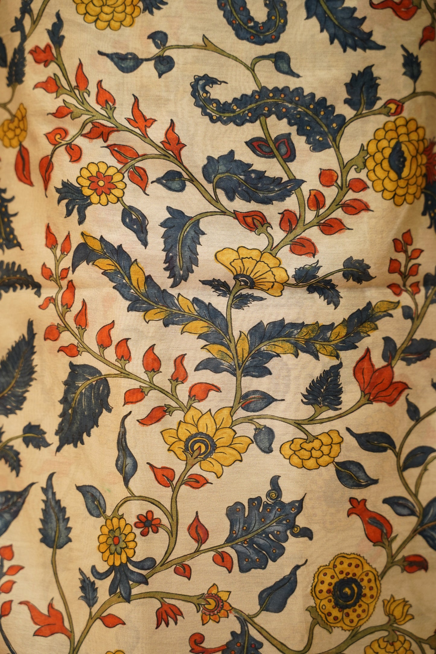 Cream Maheshwari Kalamkari Printed Suit