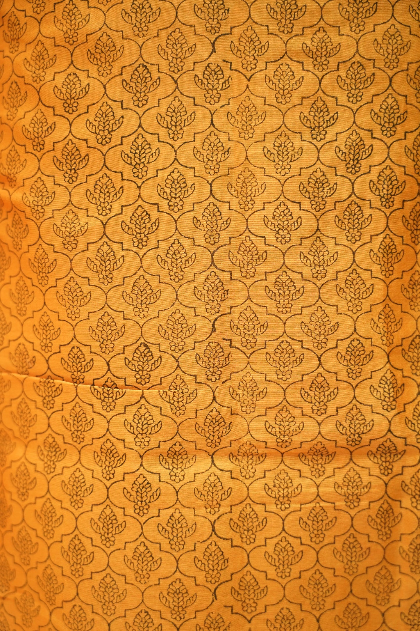 Orange Maheswari Block Printed Suit