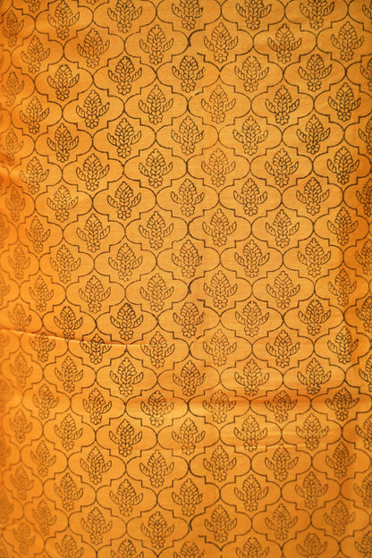 Orange Maheswari Block Printed Suit