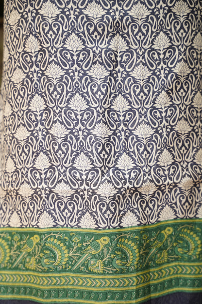 Blue Pure Maheshwari Printed Suit