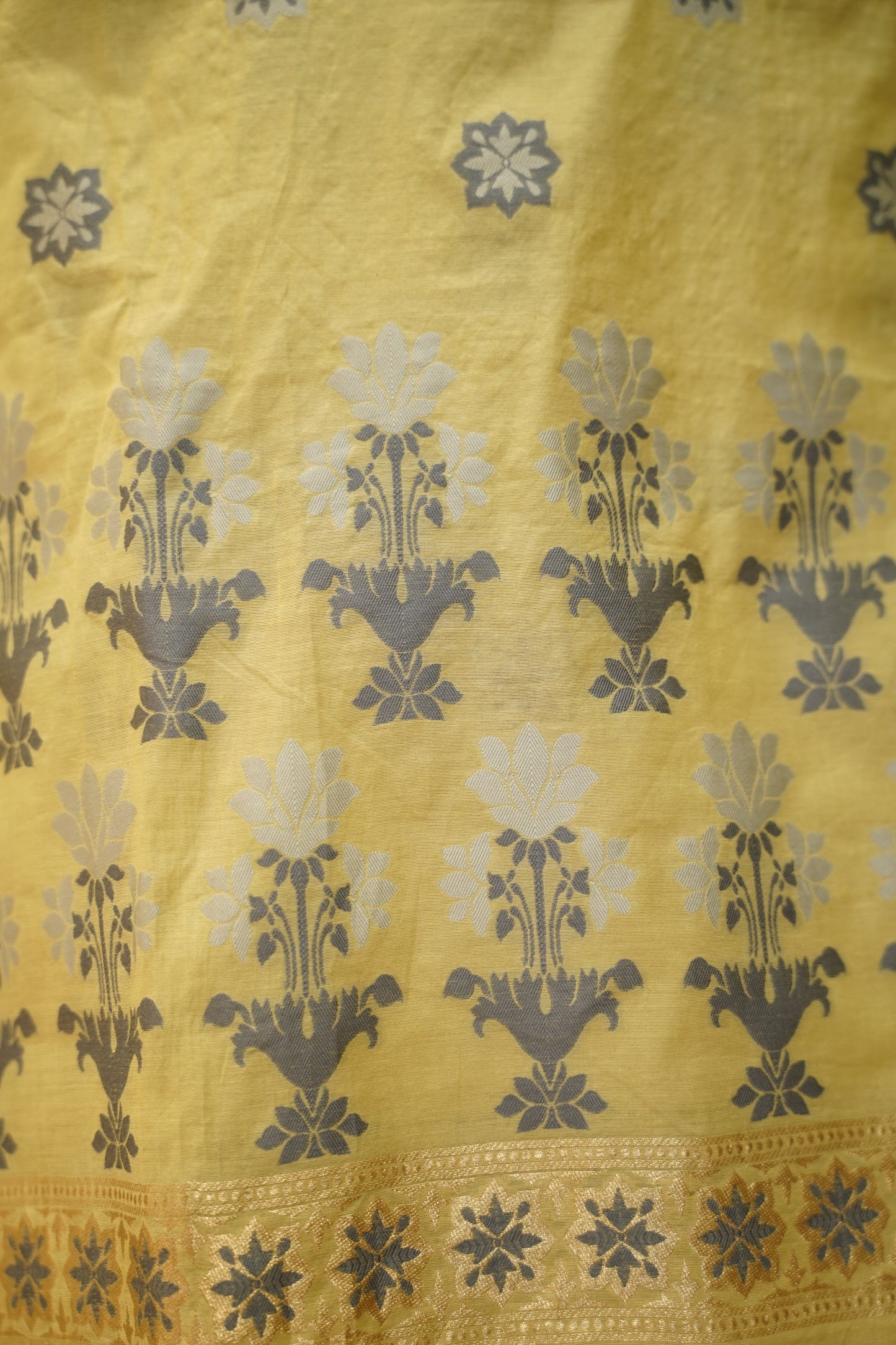 Mustard Pure Chanderi Jaquard Suit