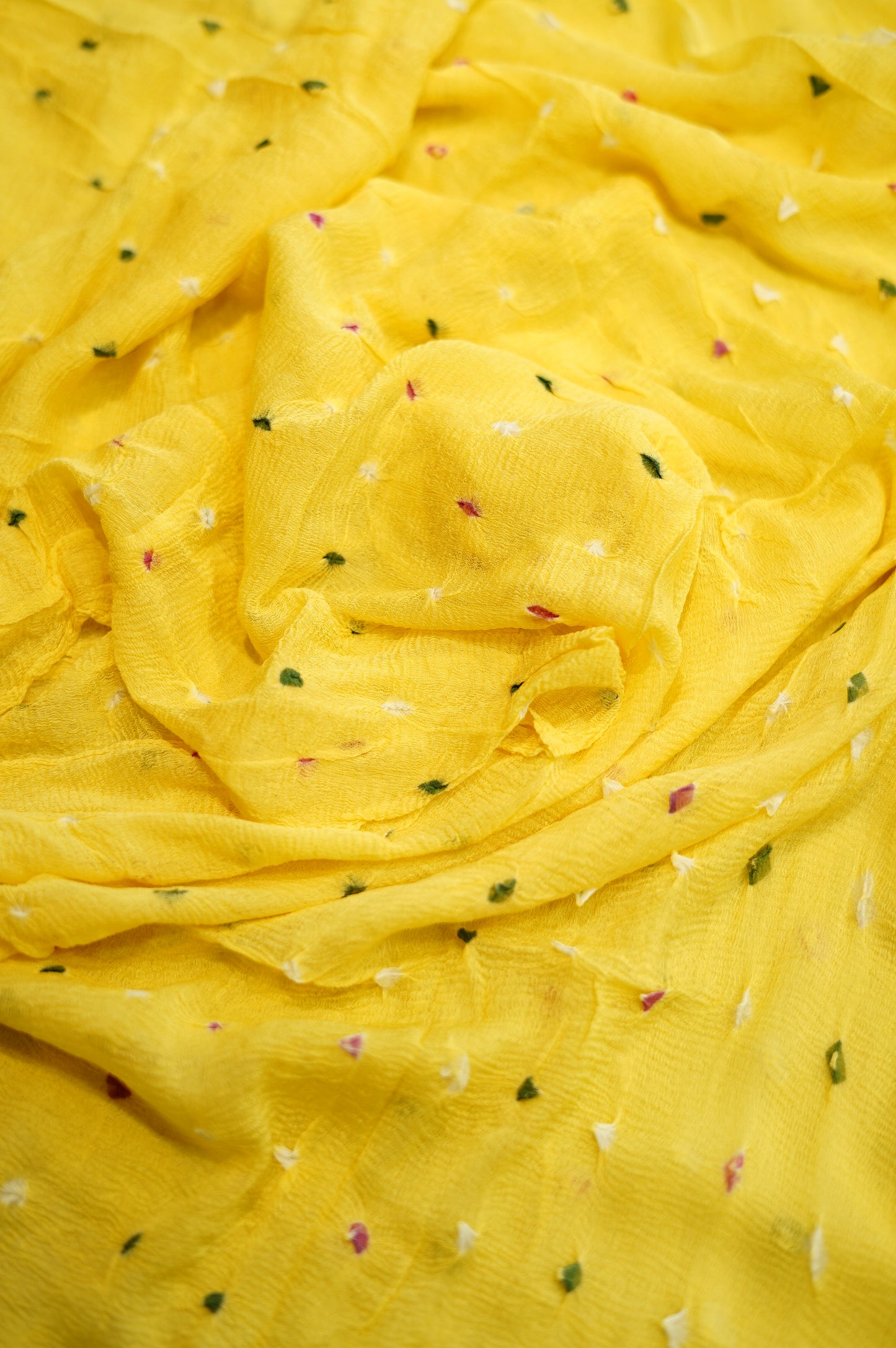 Yellow Georgette Bandhej Suit