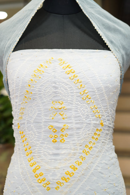 Turquoise Georgette Bandhej Suit