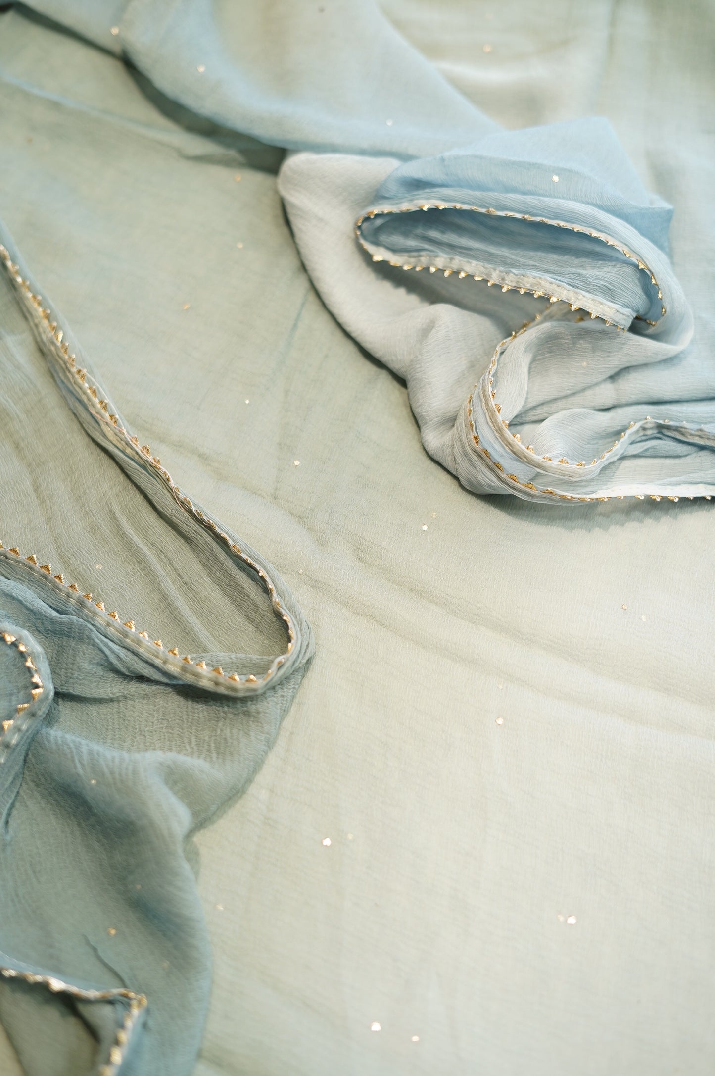 Turquoise Georgette Bandhej Suit