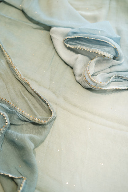 Turquoise Georgette Bandhej Suit