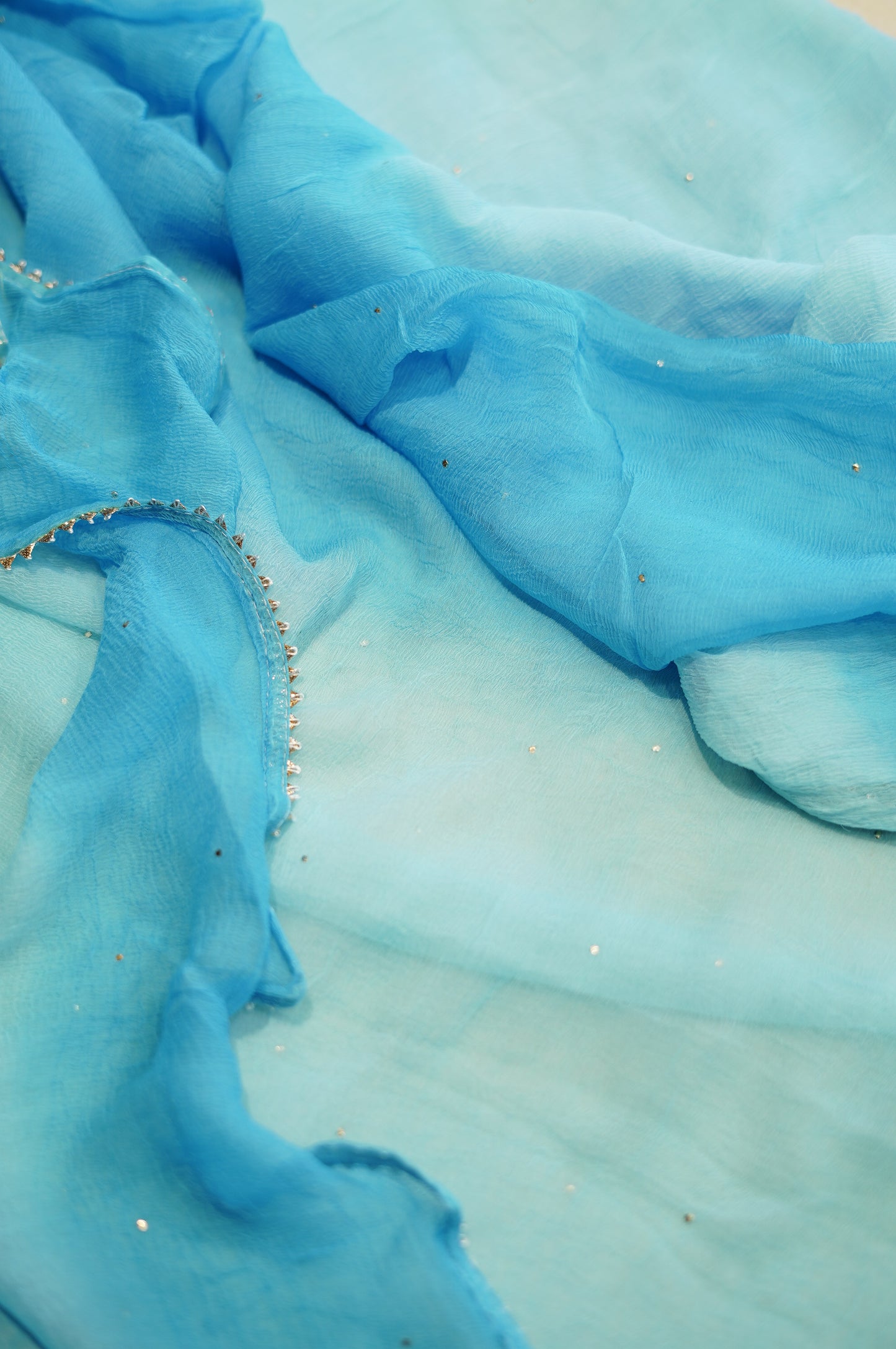 Blue Georgette Bandhej Suit