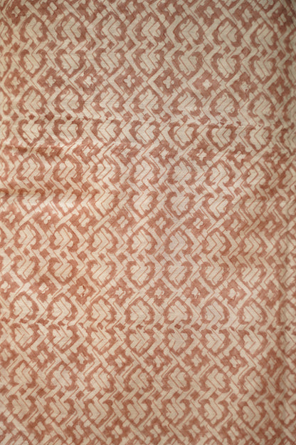 Off White Pure Maheshwari Block Printed Suit