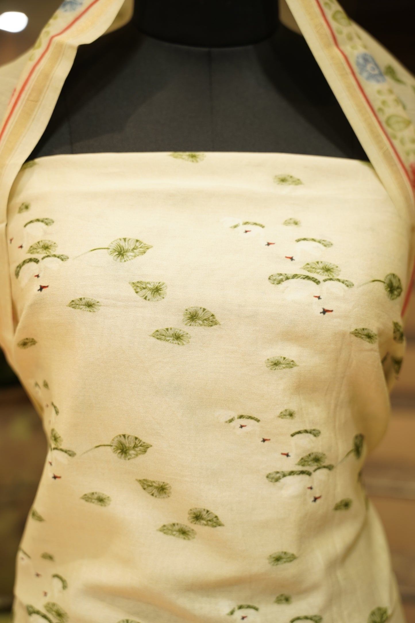 Green Printed Pure Maheshwari Silk Suit