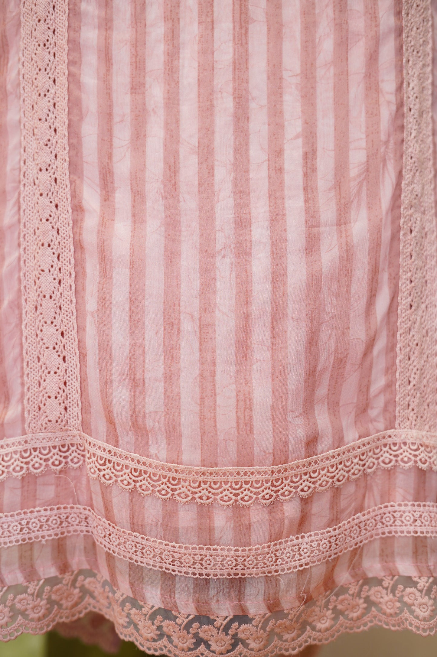 Pink Organza Printed Suit