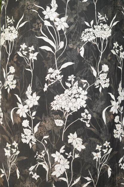 Black Printed Organza Suit with Handwork