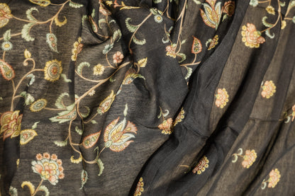 Black Pure Banarasi Maheshwari Suit