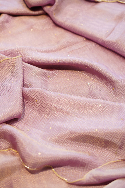 Purple Self Tissue Suit with Handwork