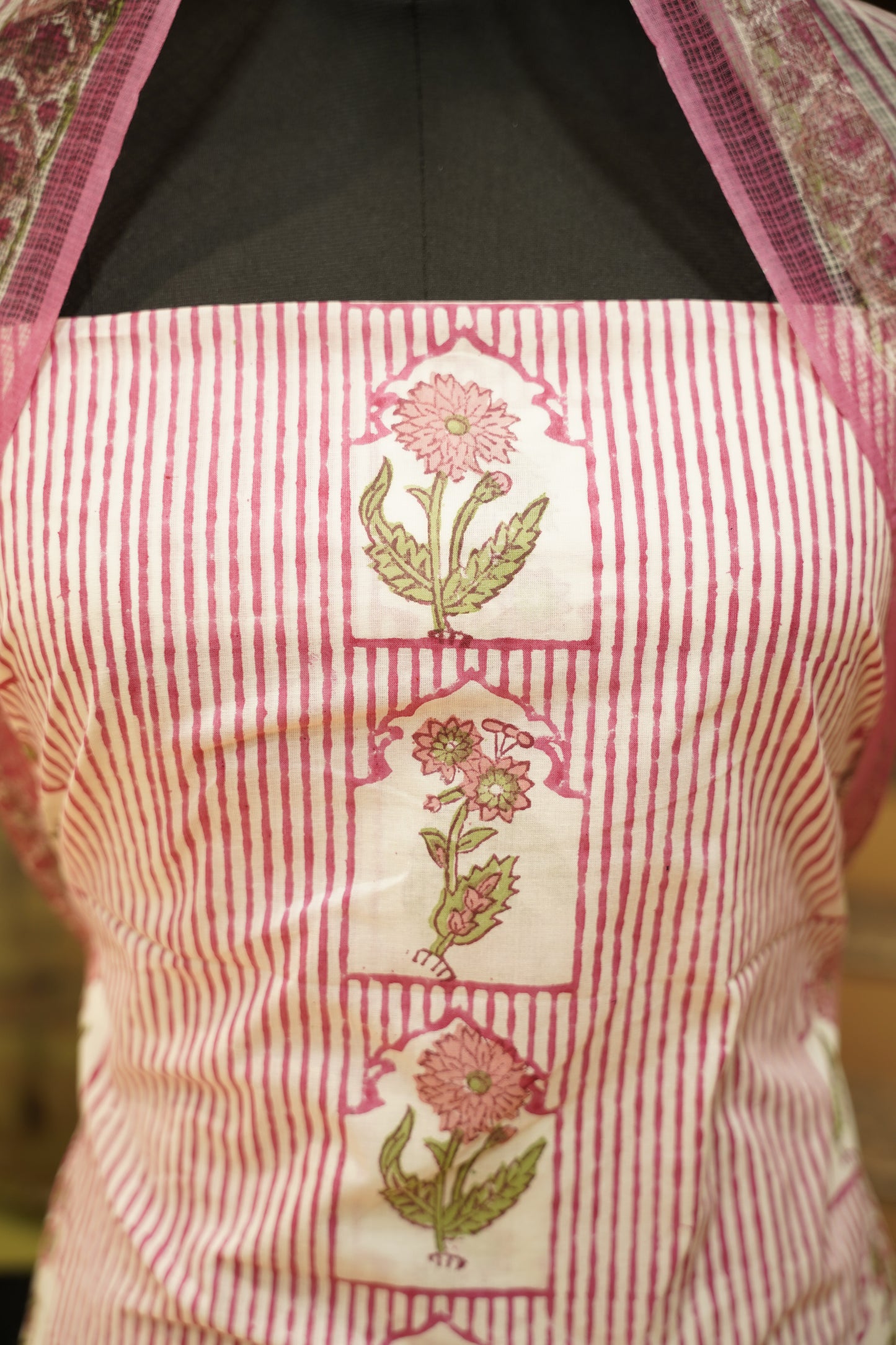 White Pure Cotton Block Printed Suit