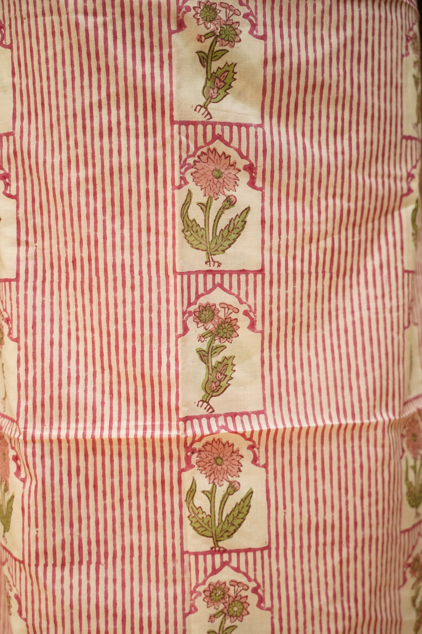 White Pure Cotton Block Printed Suit