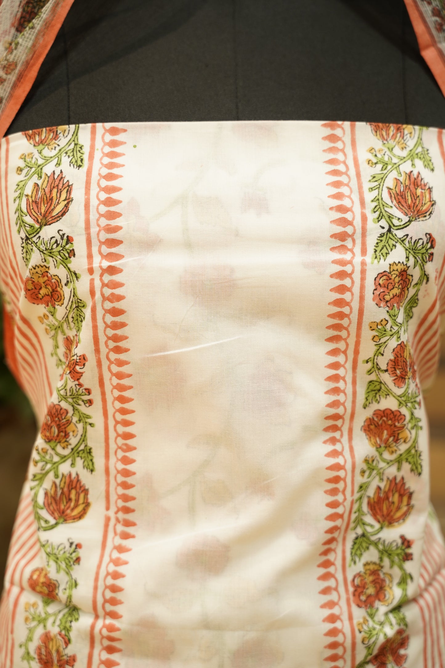 White Pure Cotton Block Printed Suit