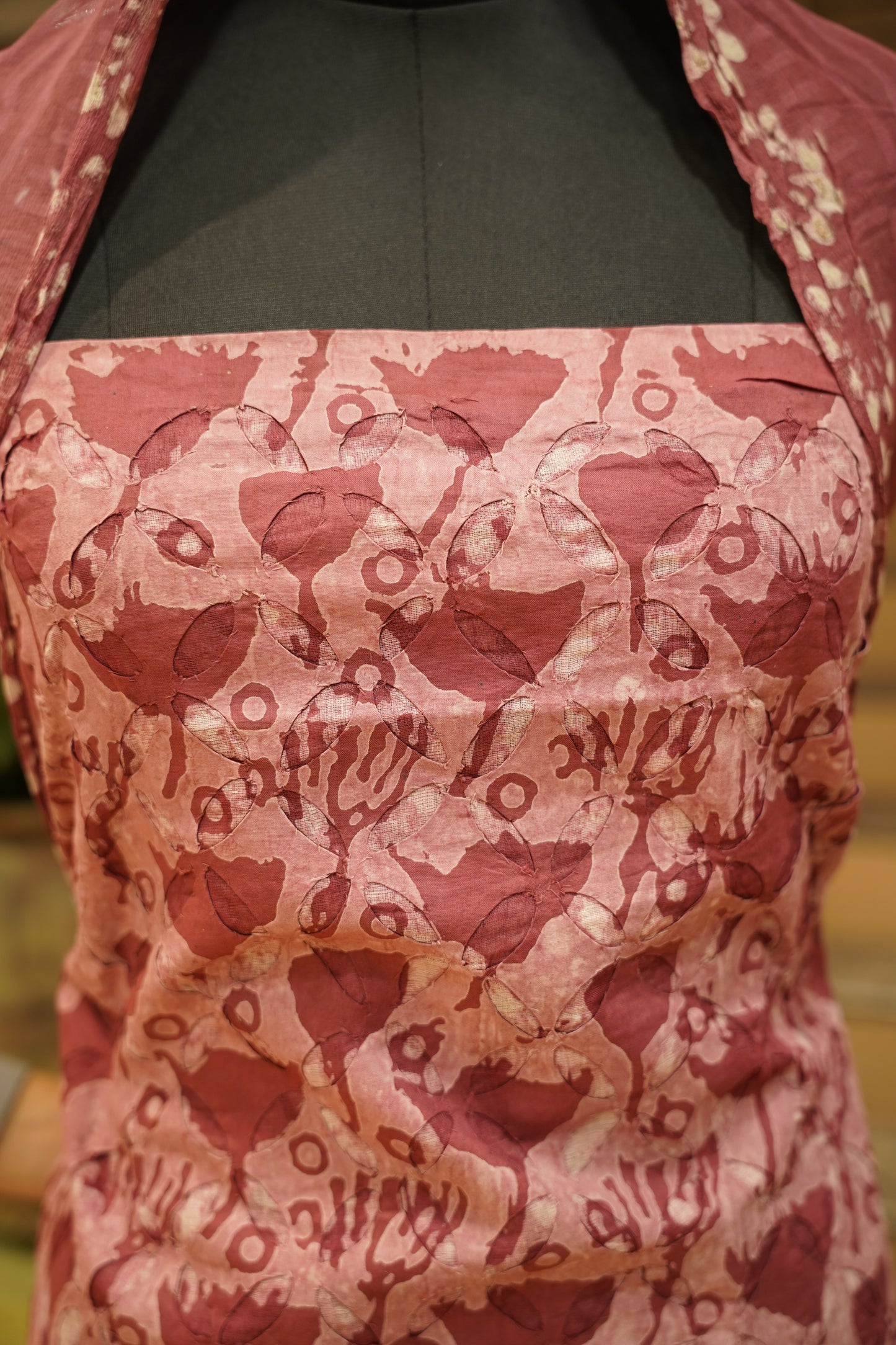 Dusty Pink Cotton Applique Suit wit Daabu Print