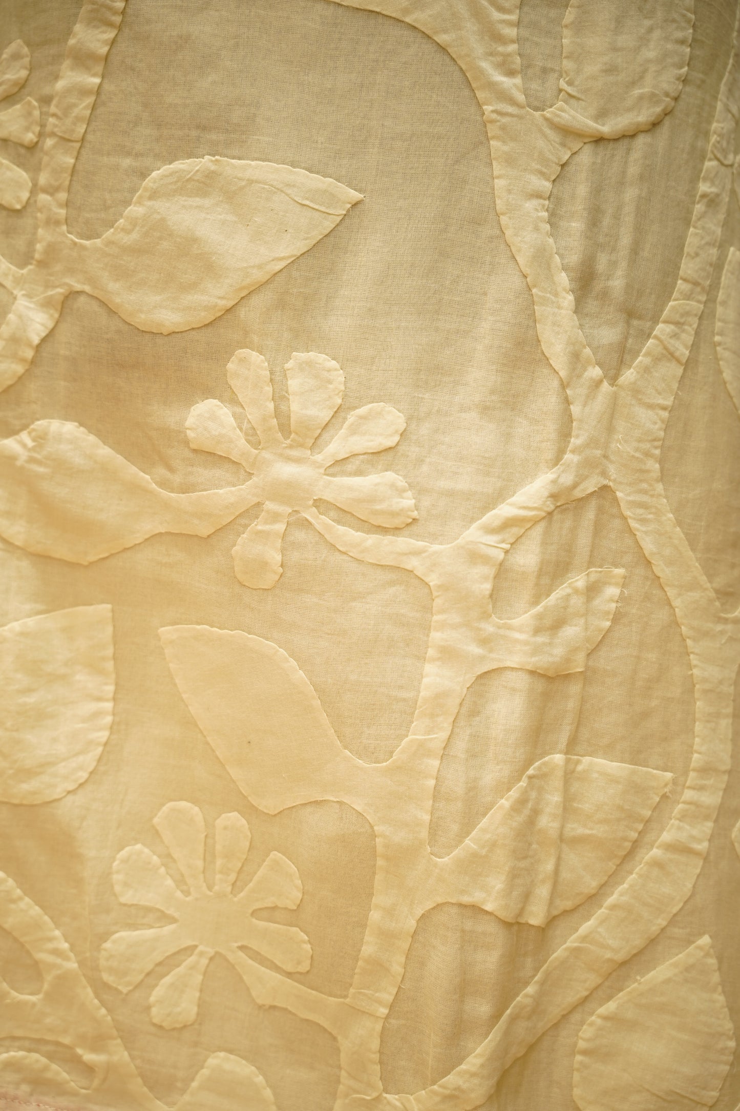 Off White Applique Cotton Suit