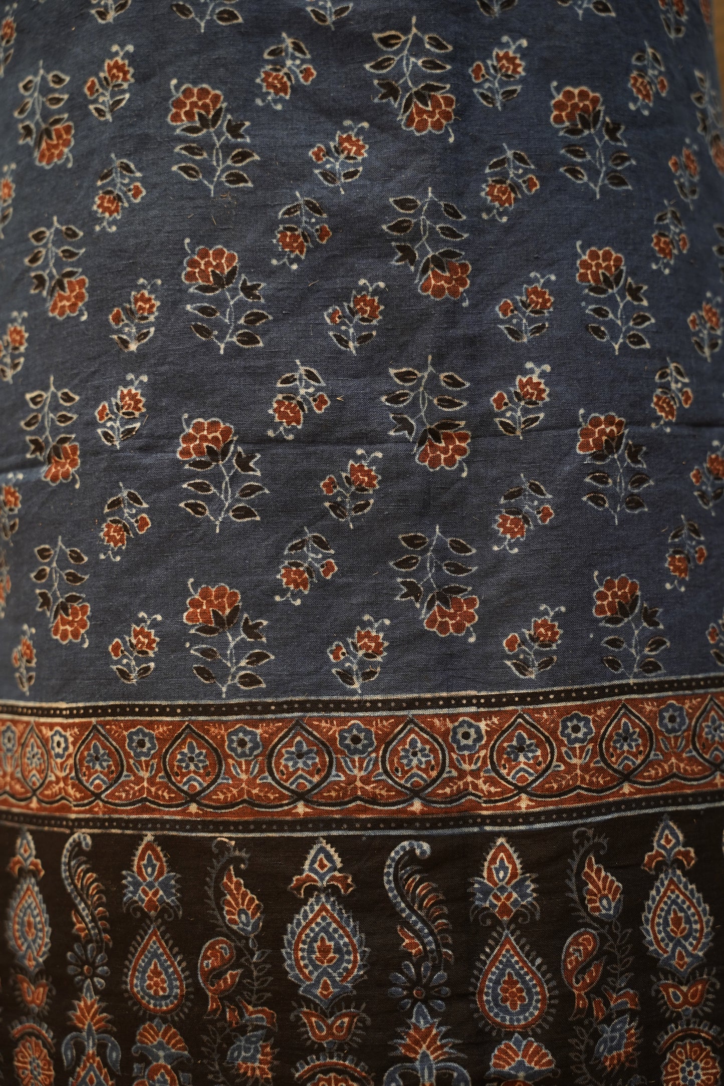 Blue Pure Linen Ajrakh Suit