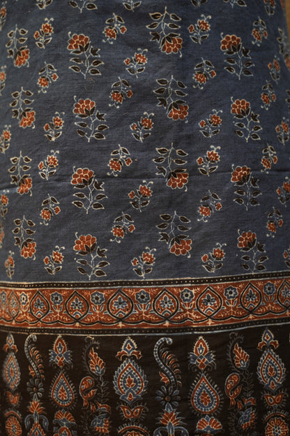 Blue Pure Linen Ajrakh Suit