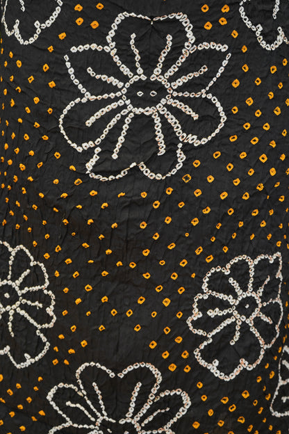 Black Cotton Bandhej Suit