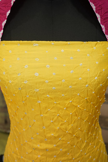 Pure Habutai Silk Ombre Shaded Rai Bandhej Suit