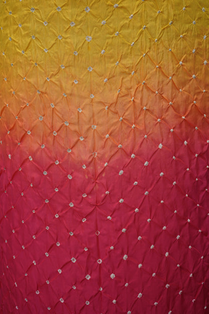 Pure Habutai Silk Ombre Shaded Rai Bandhej Suit