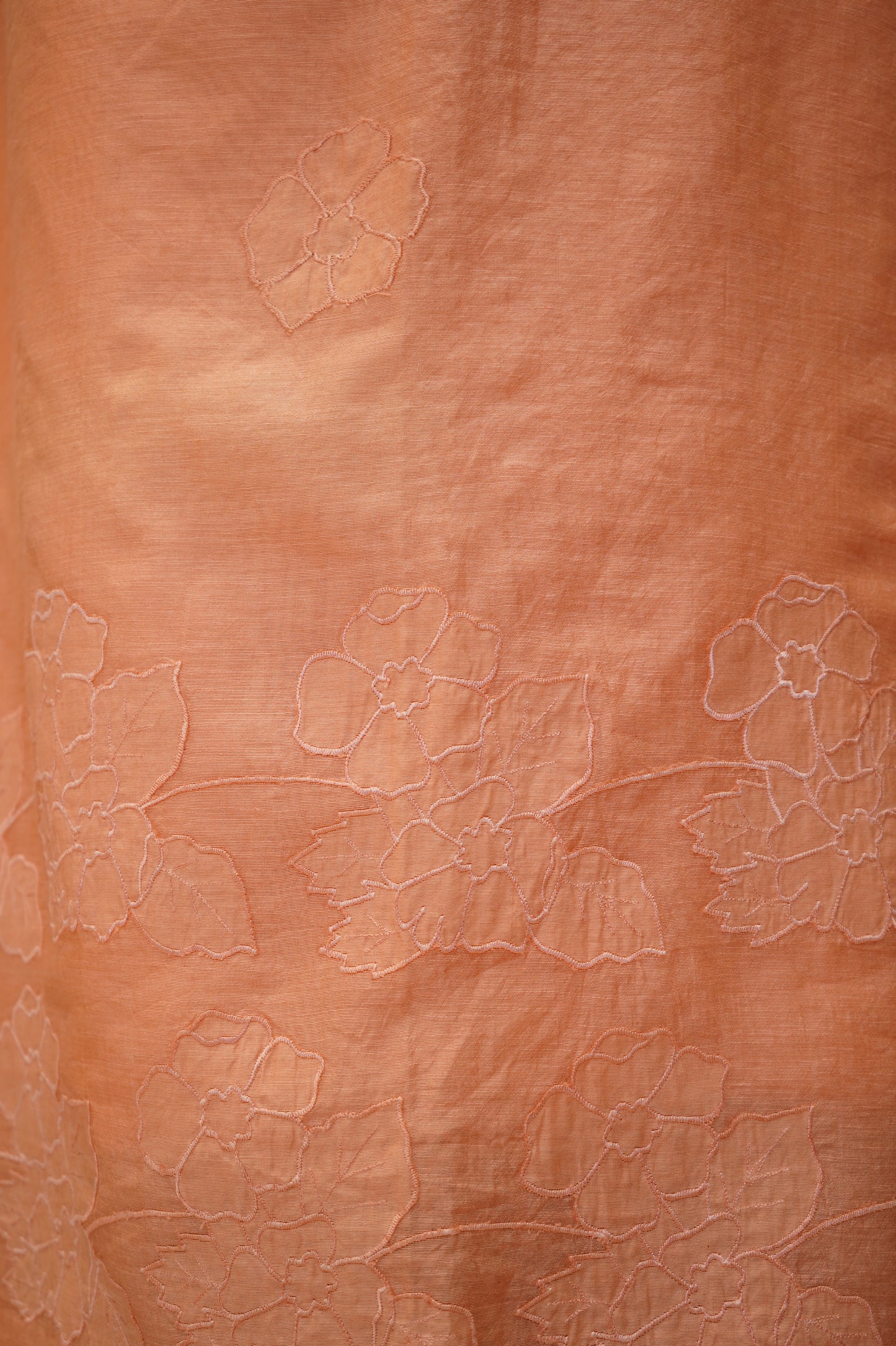 Peach Linen Suit with Applique Work