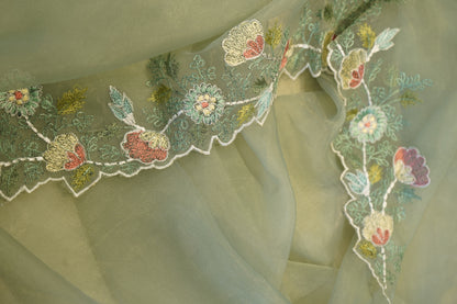 Green Tissue Suit with Handwork