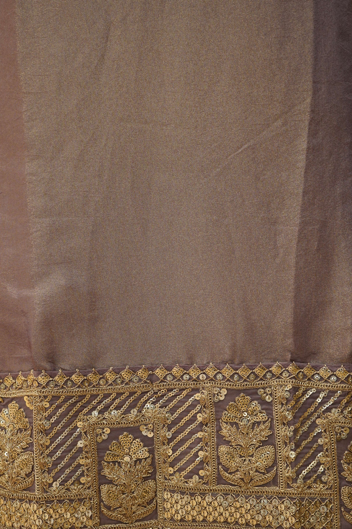 Purple Tissue Suit with Neck Tie Embroidery